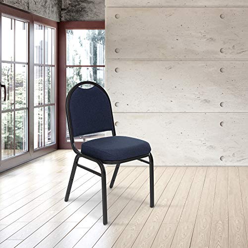 OEF Furnishings Premium Fabric Upholstered Stack Banquet Chair, Blue/Black