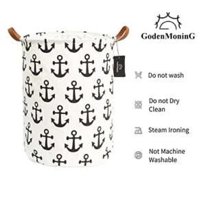 laundry baskets,bedroom hamper,kitchen organization,GodenMoninG 62.8L Waterproof Round Cotton Linen Collapsible storage basket. (Anchor)