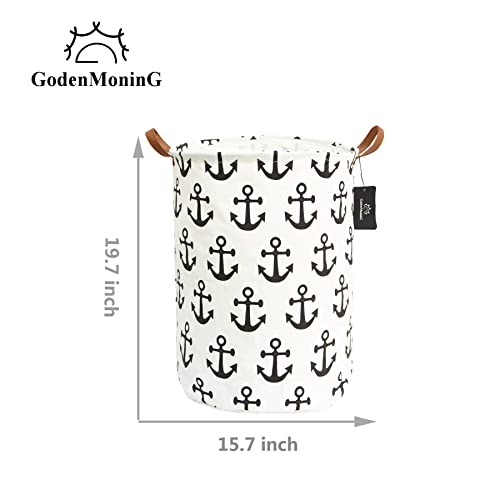 laundry baskets,bedroom hamper,kitchen organization,GodenMoninG 62.8L Waterproof Round Cotton Linen Collapsible storage basket. (Anchor)