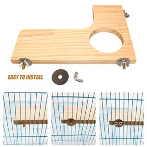 Squirrel Gerbil Chinchilla and Dwarf Hamster L-shaped Round Hole Wooden Platform, 3 Pieces of Natural Hamster Standing Platform Chinchilla Cage Accessories, Birds Parrots Activity Playground (style-1)