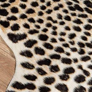 Huichenxing2021FURSTORE Faux Cheetah Area Rug Animals Printed Hide Mats Leopard Faux Hide Area Rug 5.2ft x 6.5ft/ 63 x 78.7inch / 160 x 200cm