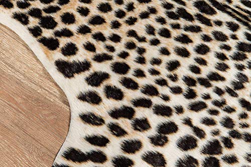 Huichenxing2021FURSTORE Faux Cheetah Area Rug Animals Printed Hide Mats Leopard Faux Hide Area Rug 5.2ft x 6.5ft/ 63 x 78.7inch / 160 x 200cm