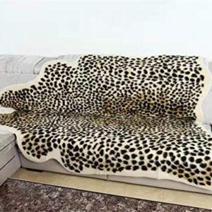 Huichenxing2021FURSTORE Faux Cheetah Area Rug Animals Printed Hide Mats Leopard Faux Hide Area Rug 5.2ft x 6.5ft/ 63 x 78.7inch / 160 x 200cm