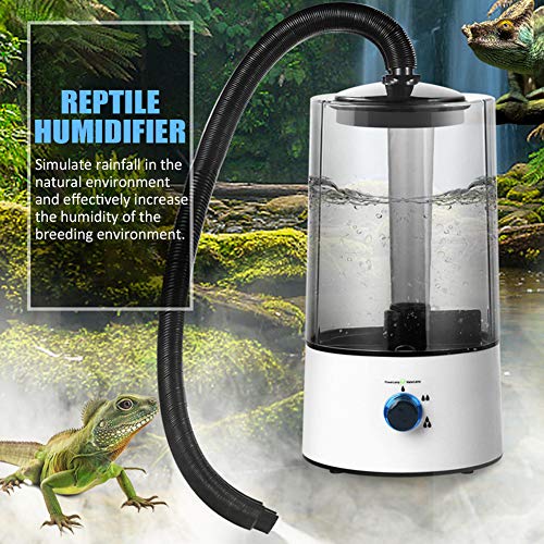 CALIDAKA 4L Reptile Humidifier Pet Humidifier Reptile Fogger with Tube Large Capacity Reptile Fogger Humidifier Tank Fog Machine for Reptiles/Amphibians/Herps/Vivarium Terrariums Enclosures