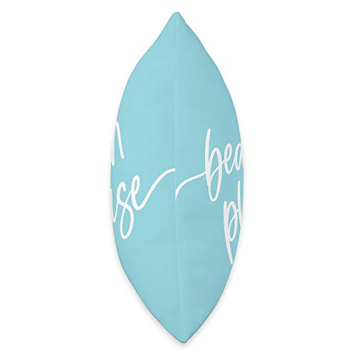 Vine Mercantile Beach Please-Cute Summer Sayings-Light Turquoise Blue Throw Pillow, 18x18, Multicolor
