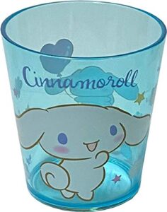 sanrio cinnamoroll plastic cups 7.8 × 8.5 × 7.8 cm 260ml dinnerware drinkware saucers kitchen (blue)