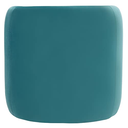 Safavieh Home Collection Kibo Modern Waterfall Sea Blue Velvet Ottoman (Fully Assembled)