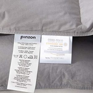 Amazon Brand - Pinzon All-Season Ultra Soft Down Comforter Duvet Insert, 100% Cotton, Medium Warmth For All Season- Grey, King