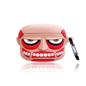 new 3d cute cartoon airpods case,suitable for airpod pro, soft silicone,fun stylish skin,suitable teenagers,children,girl,boys (colossal titan-pro)