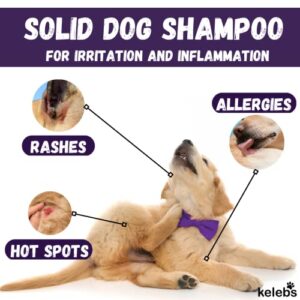 Kelebs Dog Shampoo | Allergies and itching | Dog Shampoo for Sensitive Skin | Puppy Shampoo | All Natural Dog Soap Bar with Lavender Oil & Oatmeal | for Smelly Dogs, Zero Plastic Vegan 3PCS