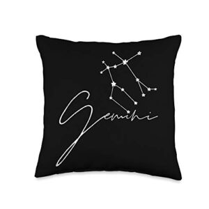 funny gemini gifts & more gemini apparel for men and women funny zodiac sign gift throw pillow, 16x16, multicolor