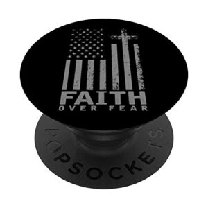 america pride us flag faith over fear prayer popsockets popgrip: swappable grip for phones & tablets