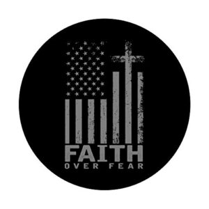 America Pride US Flag Faith Over Fear Prayer PopSockets PopGrip: Swappable Grip for Phones & Tablets