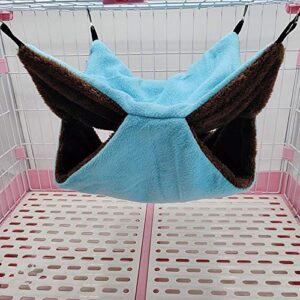 Keersi Bird Nest Double Layer Hanging Hammock Bed Toy for Parrot Parakeet Cockatiel Conure Cockatoo African Grey Amazon Lovebird Finch Budgie Hamster Rat Gerbils Chinchilla Cage Perch (Blue)