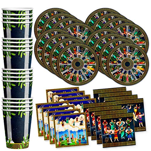 Greek Mythology Birthday Party Supplies Set Plates Napkins Cups Tableware Kit for 16