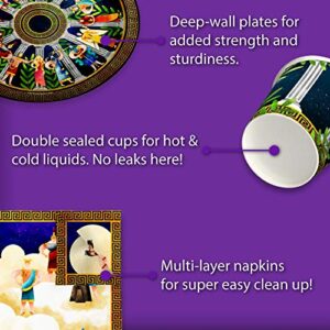 Greek Mythology Birthday Party Supplies Set Plates Napkins Cups Tableware Kit for 16