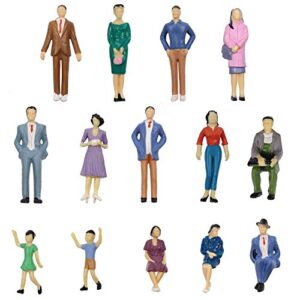 p3001 28pcs 1:30 painted figures i scale standing and seat people assorted poses model trains