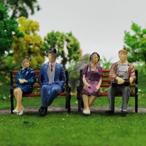 P3001 28pcs 1:30 Painted Figures I Scale Standing and Seat People Assorted Poses Model Trains