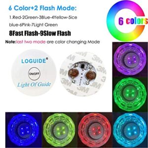 LOGUDIE LED Coaster,12 Pack Light Up Coasters,7Colors RGB LED Bottle Lights,Bottle Glorifier, LED Sticker Coaster Discs Light Up for Drinks,Flash Light Up Cup Coaster Flashing Shots Light (Multicolor)