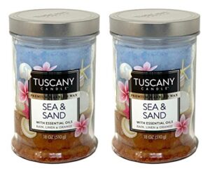 tuscany candle 18oz scented candle, sea and sand 2-pack