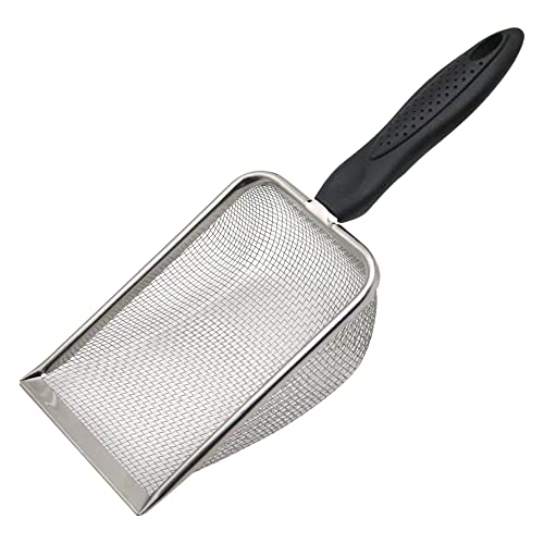 MODUODUO Reptile Sand Shovel Stainless Steel Fine Mesh Sand Substrate Scoop for Litter Cleaner Scooper for Sand Bedding