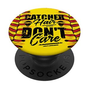 catcher hair funny fastpitch softball popsockets swappable popgrip