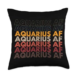 Funny Aquarius Gifts & More Aquarius Apparel for Men and Women Funny Zodiac Sign Gift Throw Pillow, 18x18, Multicolor