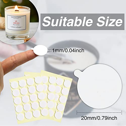 Aubeco 240PCS Candle Wick Stickers, Heat Resistance Double-Sided Stickers with The Little ‘‘Tail’’, Adhere Steady in Hot Wax Stickers for Candle Making