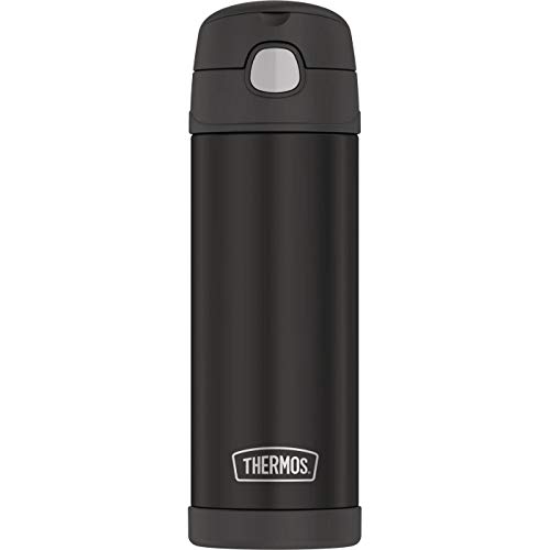 Collection 16oz Insulated Thermos FUN tainer BPA FREE Water Bottle w Carrying Loop (Matte Black)