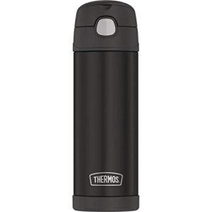 Collection 16oz Insulated Thermos FUN tainer BPA FREE Water Bottle w Carrying Loop (Matte Black)