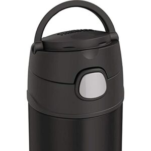 Collection 16oz Insulated Thermos FUN tainer BPA FREE Water Bottle w Carrying Loop (Matte Black)