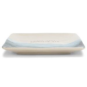Demdaco Love That Mountain Air Sky Blue 6 x 6 Stoneware Decorative Serving Plate with Spreader