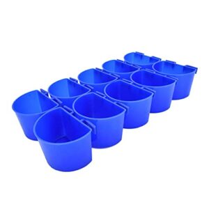 U/D 10pcs Bird Cage Cups Hanging Rabbit Feeders Food Dish for Cages Chicken Water Cups Pet Bowl with Hooks Plastic Feeding & Watering Supplies for Pigeon Poultry Roosters Gamefowl Parakeet