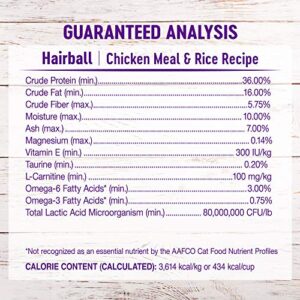 Wellness Complete Health Natural Hairball Control Chicken Meal & Rice Recipe Dry Cat Food, 5 Pound Bag