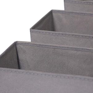 DIOMMELL 9 Pack Foldable Cloth Storage Box Closet Dresser Drawer Organizer Fabric Baskets Bins Containers Divider for Clothes Underwear Bras Socks Lingerie Clothing, M Grey 090