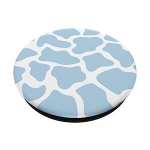 Cow Print Pattern in Light Blue Pastel Blue PopSockets Swappable PopGrip