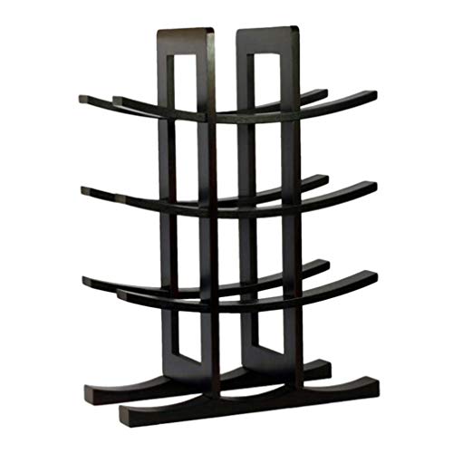 WINOMO Bamboo Wine Rack Wooden Wooden Tiered Wine Rack Free Standing Countertop Wine Storage Shelf Wine Bottle Storage Rack Organizer Holder ( Black )