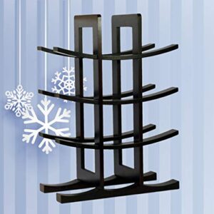 WINOMO Bamboo Wine Rack Wooden Wooden Tiered Wine Rack Free Standing Countertop Wine Storage Shelf Wine Bottle Storage Rack Organizer Holder ( Black )