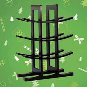 WINOMO Bamboo Wine Rack Wooden Wooden Tiered Wine Rack Free Standing Countertop Wine Storage Shelf Wine Bottle Storage Rack Organizer Holder ( Black )