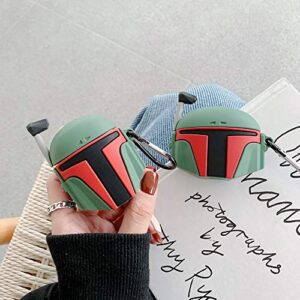 VARWANEO Earphone Case for AirPods 1&2, 3D Popular Cute Mandalorian Boba Fett Silicone Design, Soft Silicone Portable&Shockproof Airpods Cover, for Apple Airpods 2&1 Charging Case (Boba Fett)
