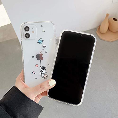 NITITOP Compatible for iPhone 11 Case Clear Cute with Astronaut Outer Space Planet Star Creative Pattern,Soft TPU Shockproof Slim for iPhone 11-Balloon