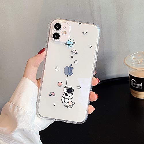 NITITOP Compatible for iPhone 11 Case Clear Cute with Astronaut Outer Space Planet Star Creative Pattern,Soft TPU Shockproof Slim for iPhone 11-Balloon