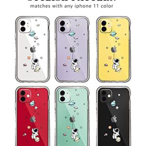 NITITOP Compatible for iPhone 11 Case Clear Cute with Astronaut Outer Space Planet Star Creative Pattern,Soft TPU Shockproof Slim for iPhone 11-Balloon