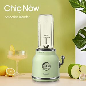 Smoothie Blender Personal Blender, Chic Now Portable Smoothie Maker for Juice Shakes and Smoothie with 6 Sharp Blades, Travel Cup and Lid, Green