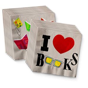 Books Book Club Birthday Party Supplies Set Plates Napkins Cups Tableware Kit for 16