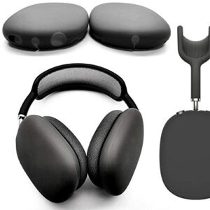 silicone earpads cover for airpod max headphones, airpod max ear pads skin, earcup protectors, airpod max ear cushions (black)