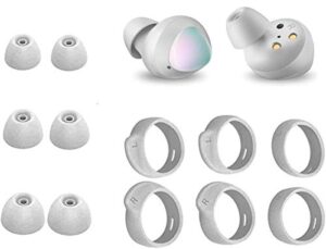 zotech 6 pair eartips set anti slip earhooks kit for samsung galaxy buds 3 pairs silicone earbud eartips s/m/l, 3 pairs earhooks s/m/l (silver)