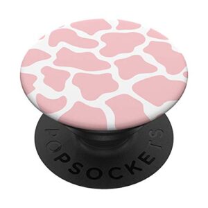 cow print pattern in pastel pink popsockets swappable popgrip