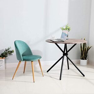 Dining Chairs Set of 2 Mid Century Modern Upholstered Kitchen Chairs Makeup Chairs with Soft Velvet Seat and Wooden Style Metal Legs Accent Side Chair for Living Dinning kitchen bedroom Green