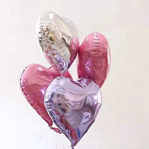 30 pcs Heart Balloons 18" Foil Love Balloons Mylar Balloons Silver heart balloons Valentines Day Decorations Balloons for Valentines Day Propose Marriage Wedding Party Wedding